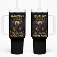 Warrior Skull Tumbler With Handle Warriors Are The One Who Always Fight - Wonder Print Shop