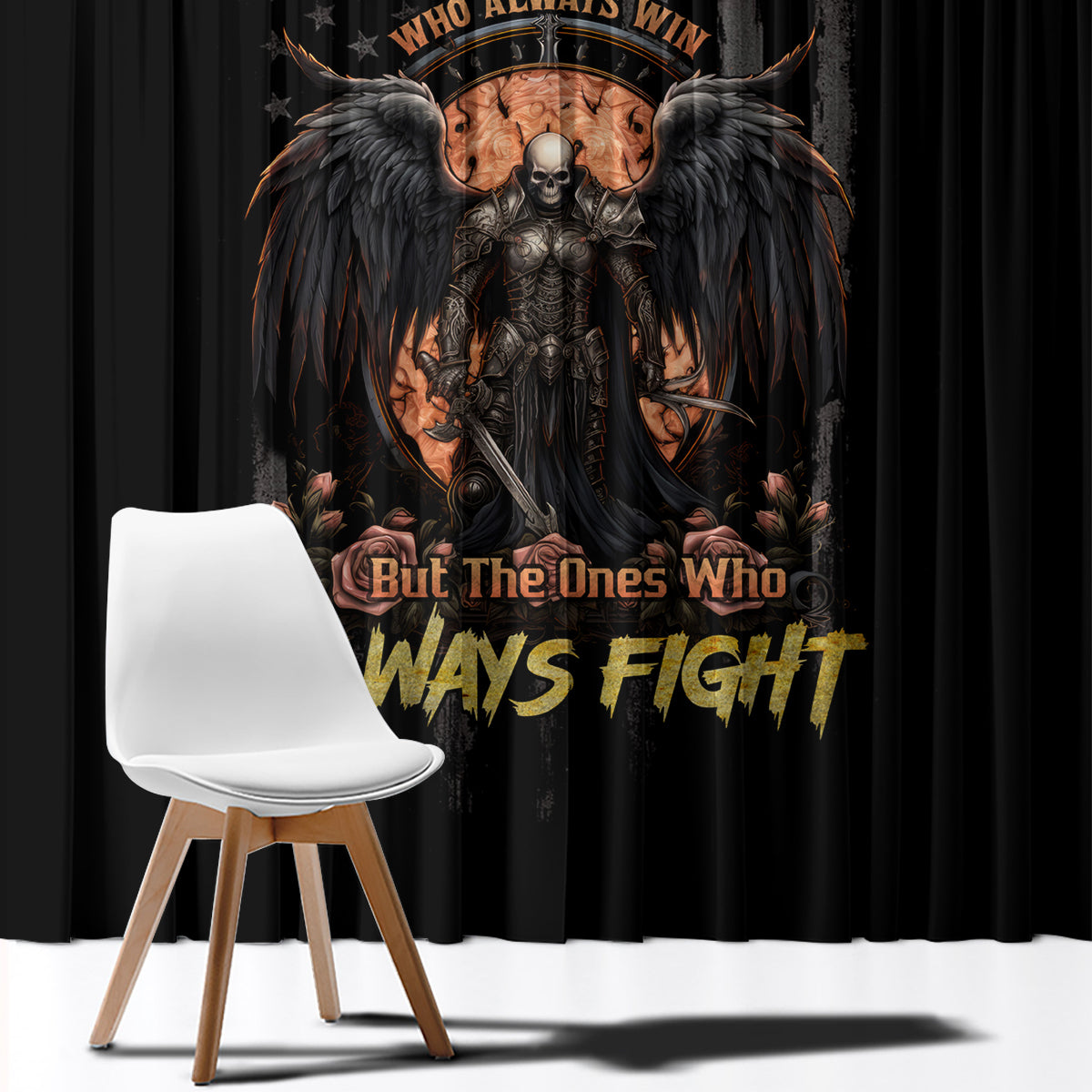 Warrior Skull Window Curtain Warriors Are The One Who Always Fight - Wonder Print Shop