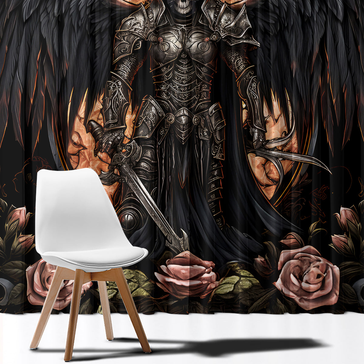 Warrior Skull Window Curtain Warriors Are The One Who Always Fight - Wonder Print Shop