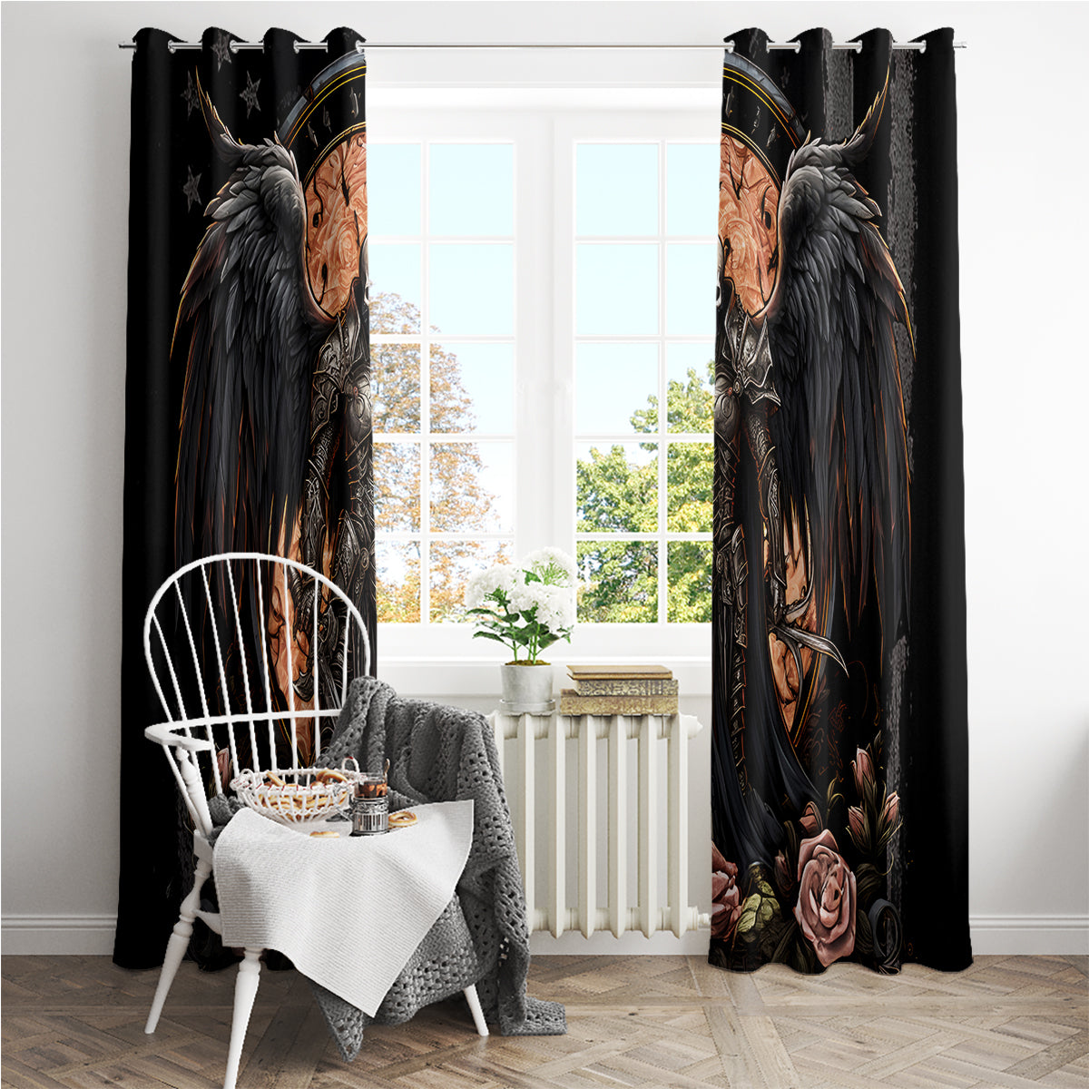 Warrior Skull Window Curtain Warriors Are The One Who Always Fight - Wonder Print Shop