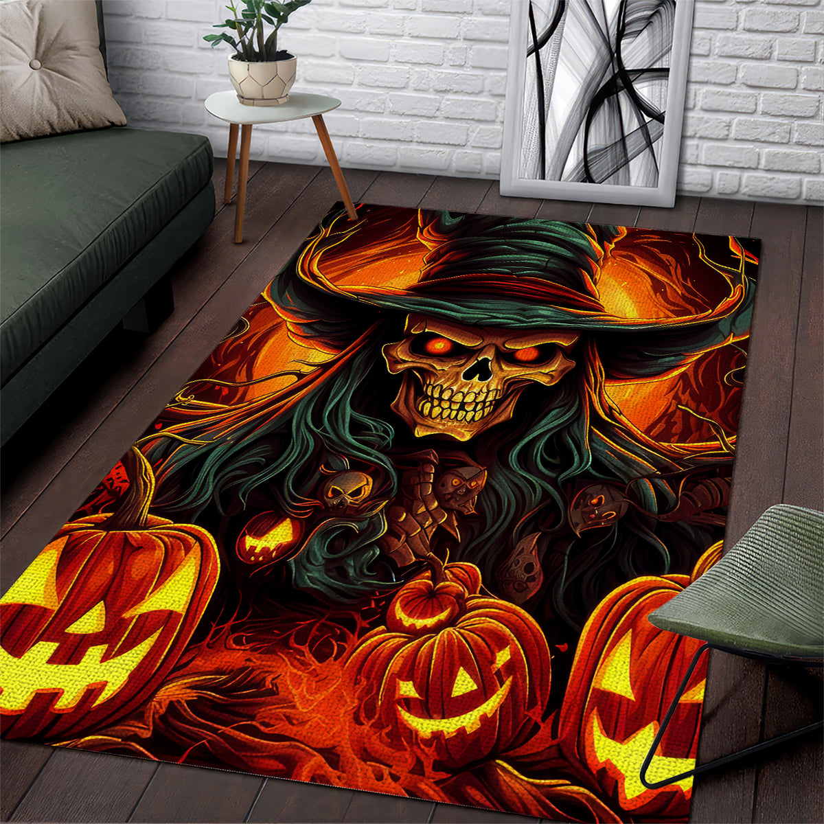 Witch Skull Area Rug Witches With Hitches - Wonder Print Shop