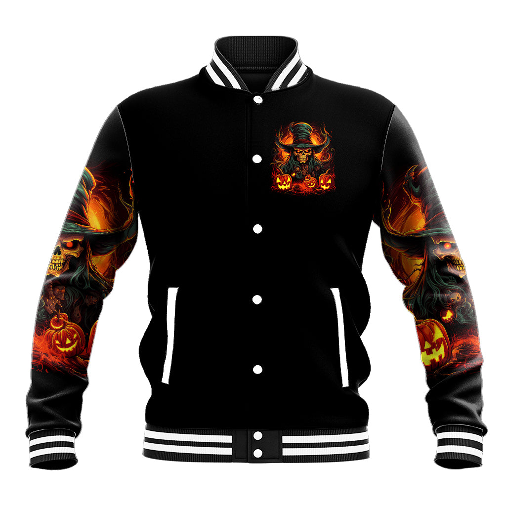 Witch Skull Baseball Jacket Witches With Hitches - Wonder Print Shop