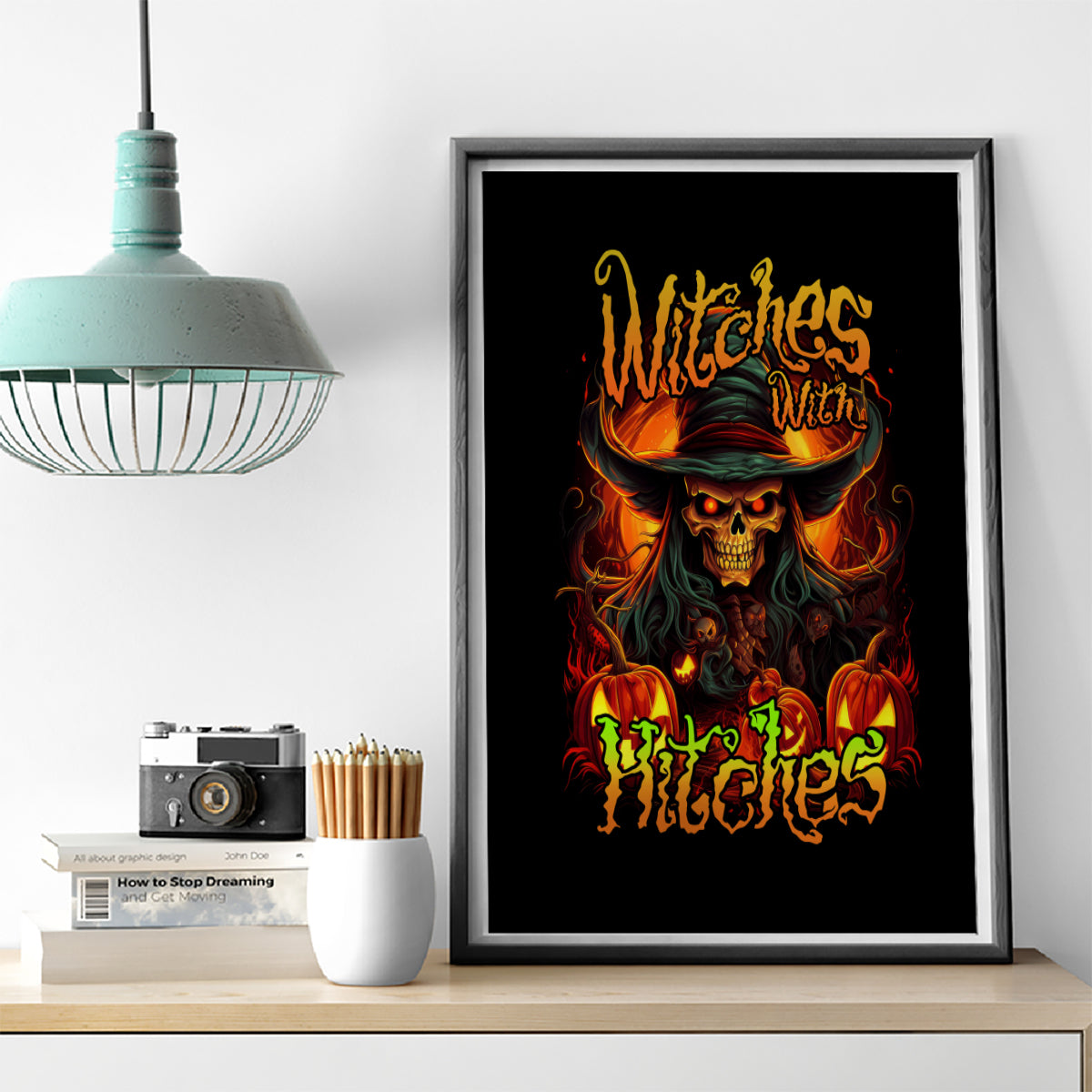 Witch Skull Canvas Wall Art Witches With Hitches - Wonder Print Shop
