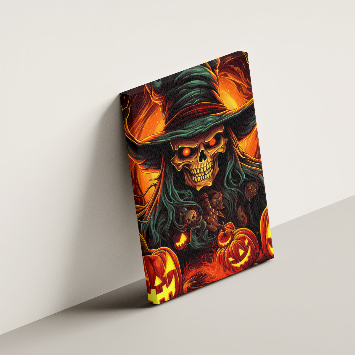 Witch Skull Canvas Wall Art Witches With Hitches - Wonder Print Shop