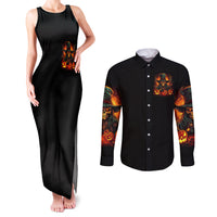 Witch Skull Couples Matching Tank Maxi Dress and Long Sleeve Button Shirts Witches With Hitches - Wonder Print Shop