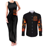 Witch Skull Couples Matching Tank Maxi Dress and Long Sleeve Button Shirts Witches With Hitches - Wonder Print Shop