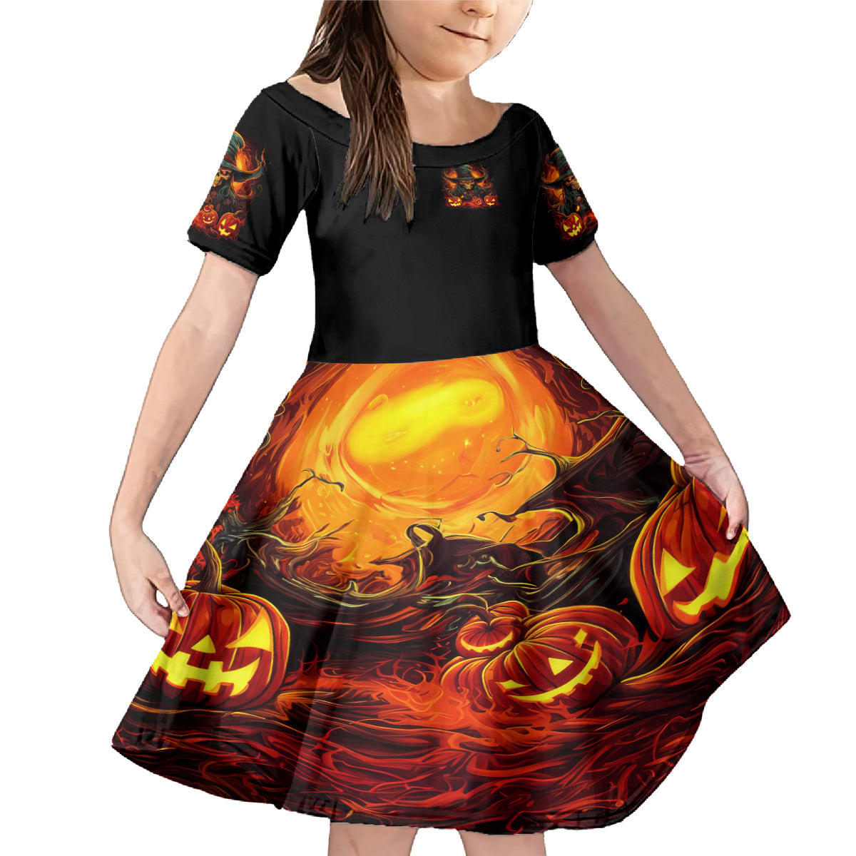 Witch Skull Family Matching Mermaid Dress and Hawaiian Shirt Witches With Hitches - Wonder Print Shop