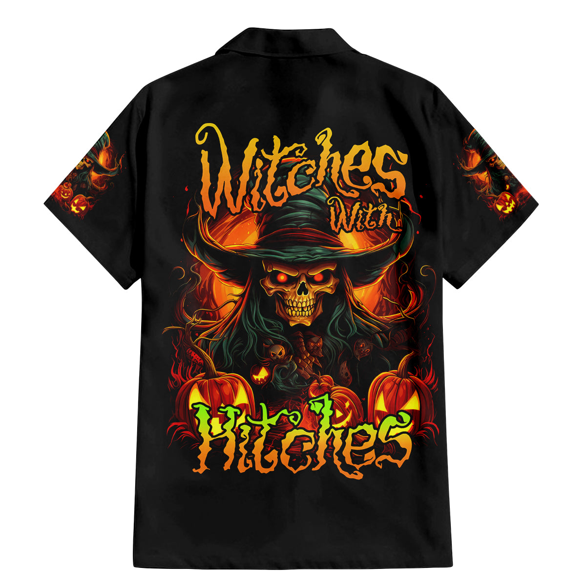 Witch Skull Family Matching Mermaid Dress and Hawaiian Shirt Witches With Hitches - Wonder Print Shop