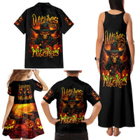 Witch Skull Family Matching Tank Maxi Dress and Hawaiian Shirt Witches With Hitches - Wonder Print Shop