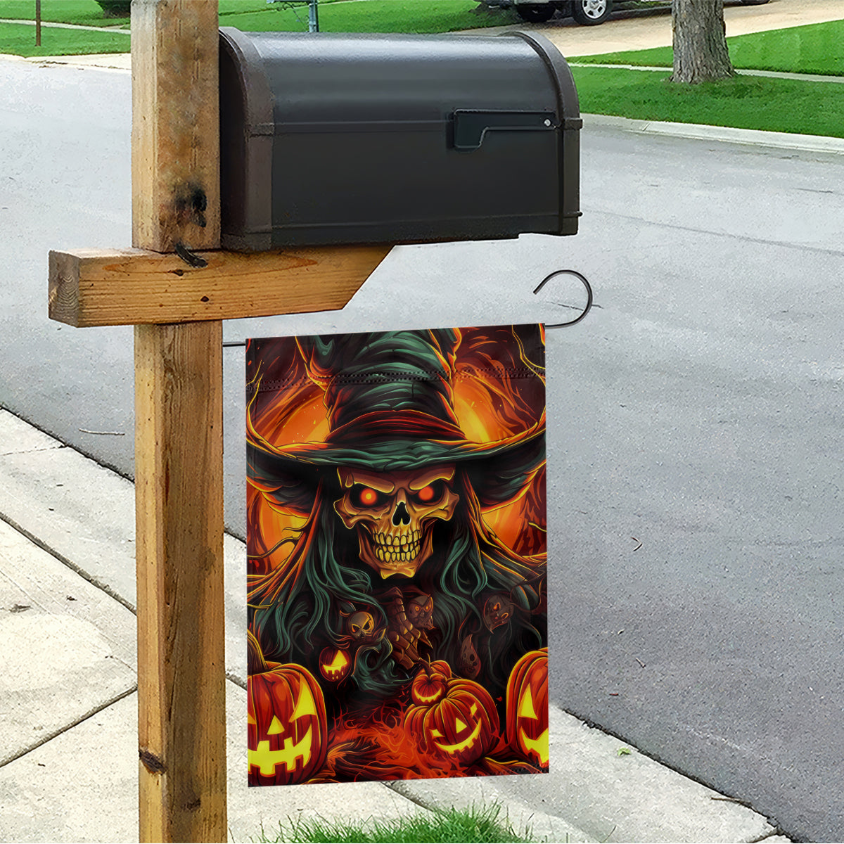 Witch Skull Garden Flag Witches With Hitches - Wonder Print Shop