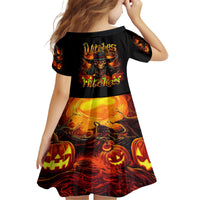 Witch Skull Kid Short Sleeve Dress Witches With Hitches - Wonder Print Shop