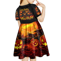 Witch Skull Kid Short Sleeve Dress Witches With Hitches - Wonder Print Shop
