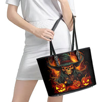 Witch Skull Leather Tote Bag Witches With Hitches - Wonder Print Shop