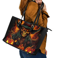 Witch Skull Leather Tote Bag Witches With Hitches - Wonder Print Shop