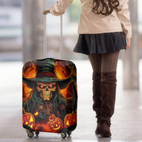Witch Skull Luggage Cover Witches With Hitches - Wonder Print Shop