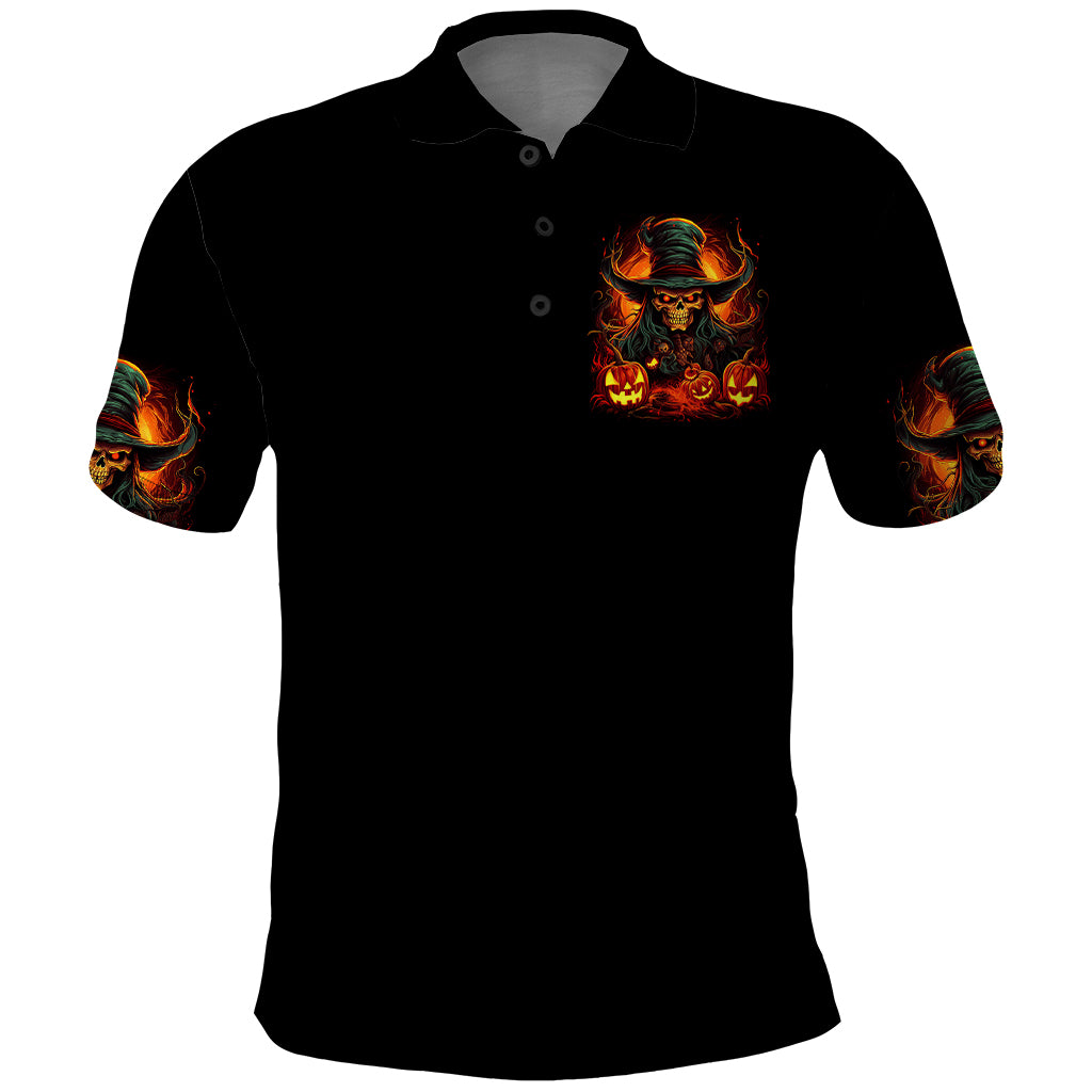 Witch Skull Polo Shirt Witches With Hitches - Wonder Print Shop