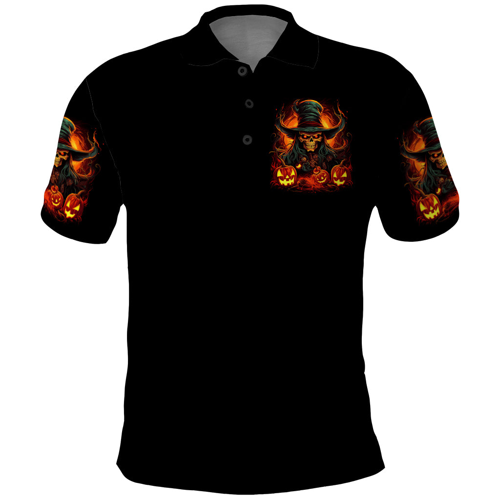 Witch Skull Polo Shirt Witches With Hitches - Wonder Print Shop