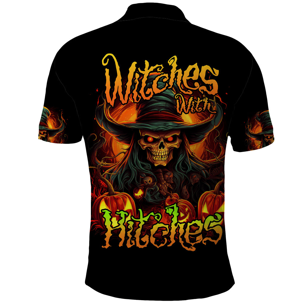 Witch Skull Polo Shirt Witches With Hitches - Wonder Print Shop