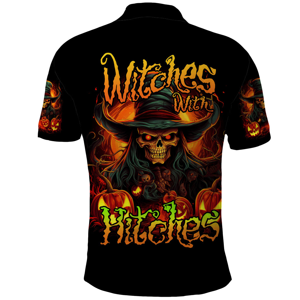 Witch Skull Polo Shirt Witches With Hitches - Wonder Print Shop
