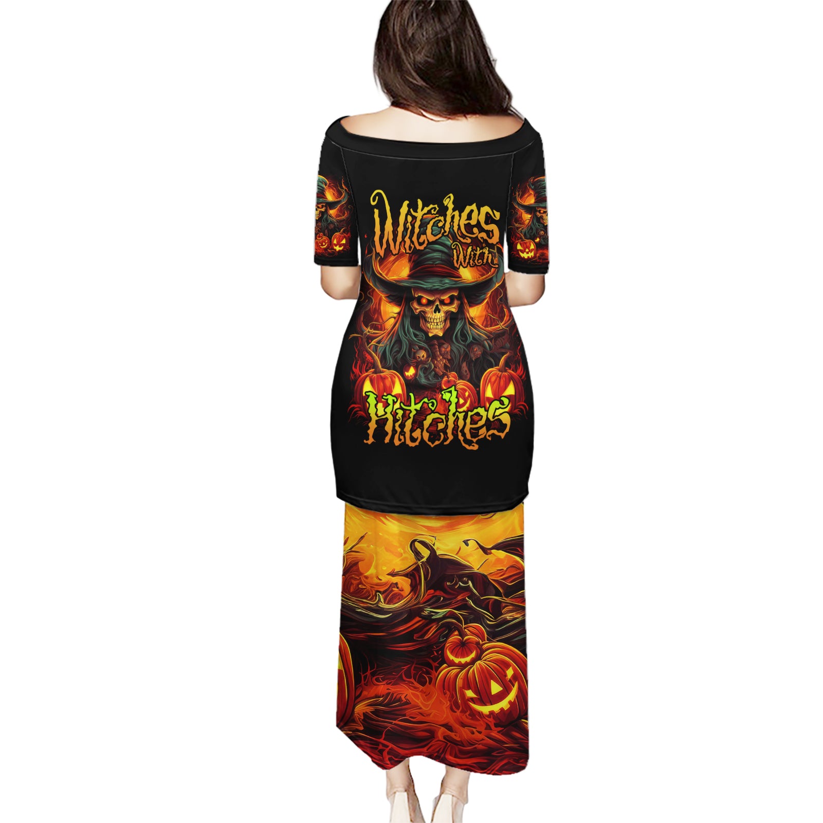 Witch Skull Puletasi Witches With Hitches - Wonder Print Shop
