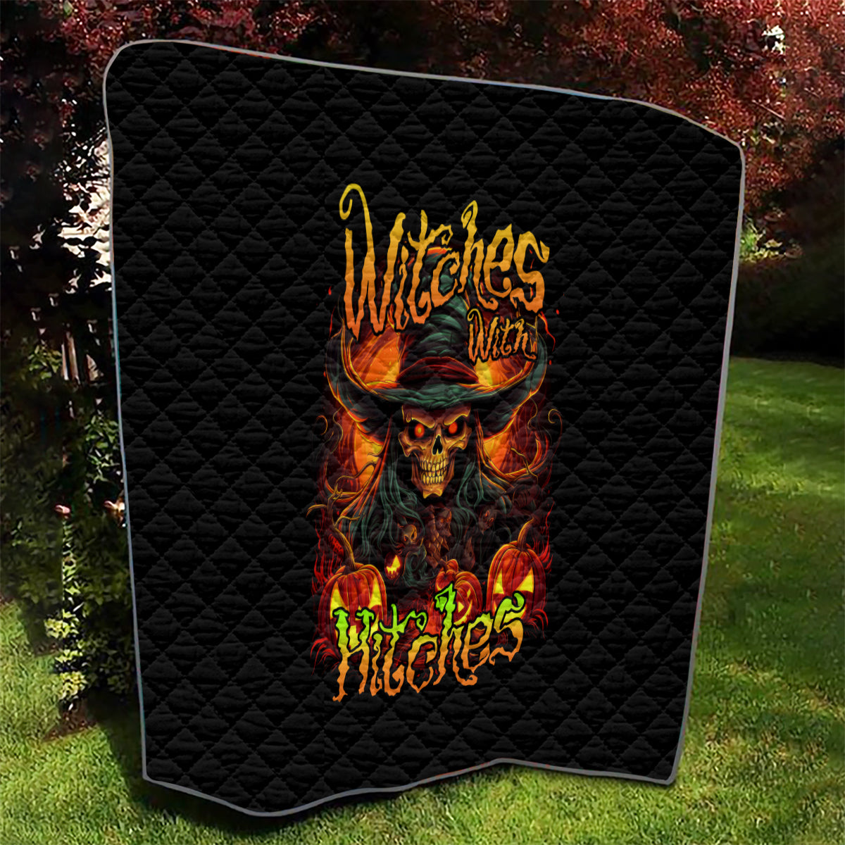 Witch Skull Quilt Witches With Hitches - Wonder Print Shop
