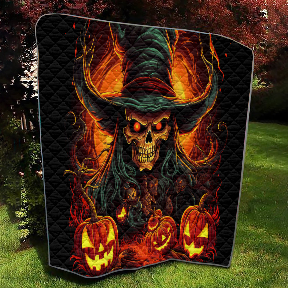 Witch Skull Quilt Witches With Hitches - Wonder Print Shop