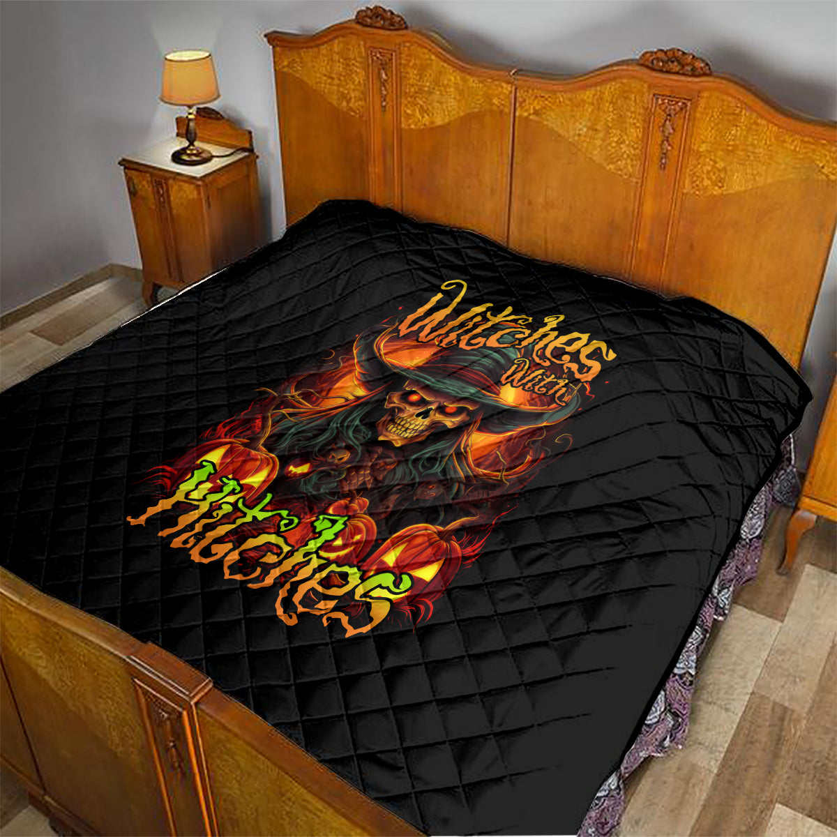 Witch Skull Quilt Witches With Hitches - Wonder Print Shop