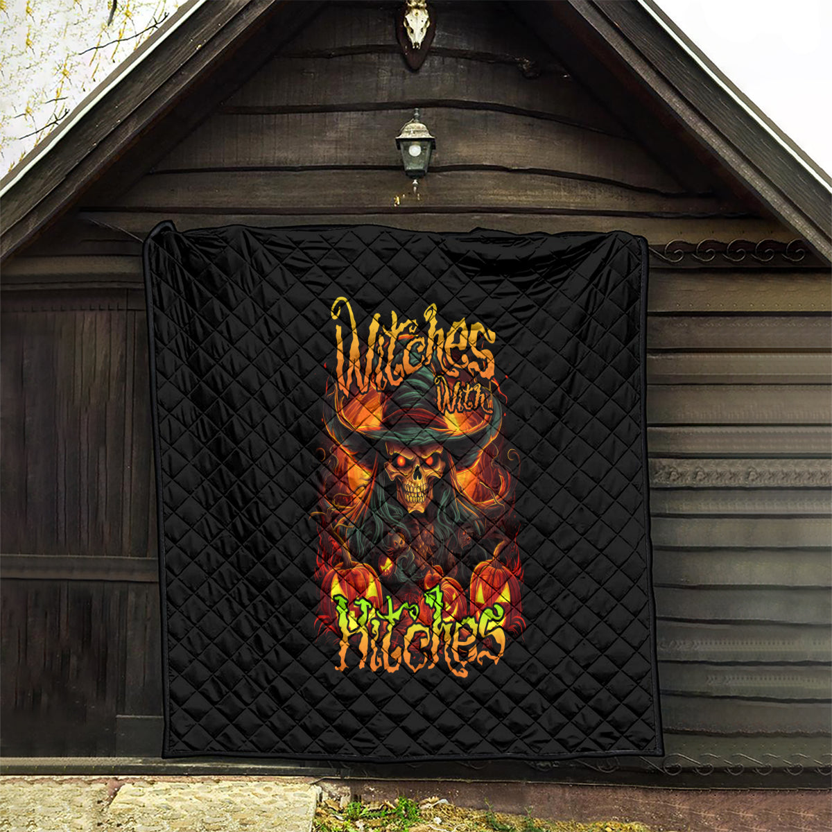 Witch Skull Quilt Witches With Hitches - Wonder Print Shop
