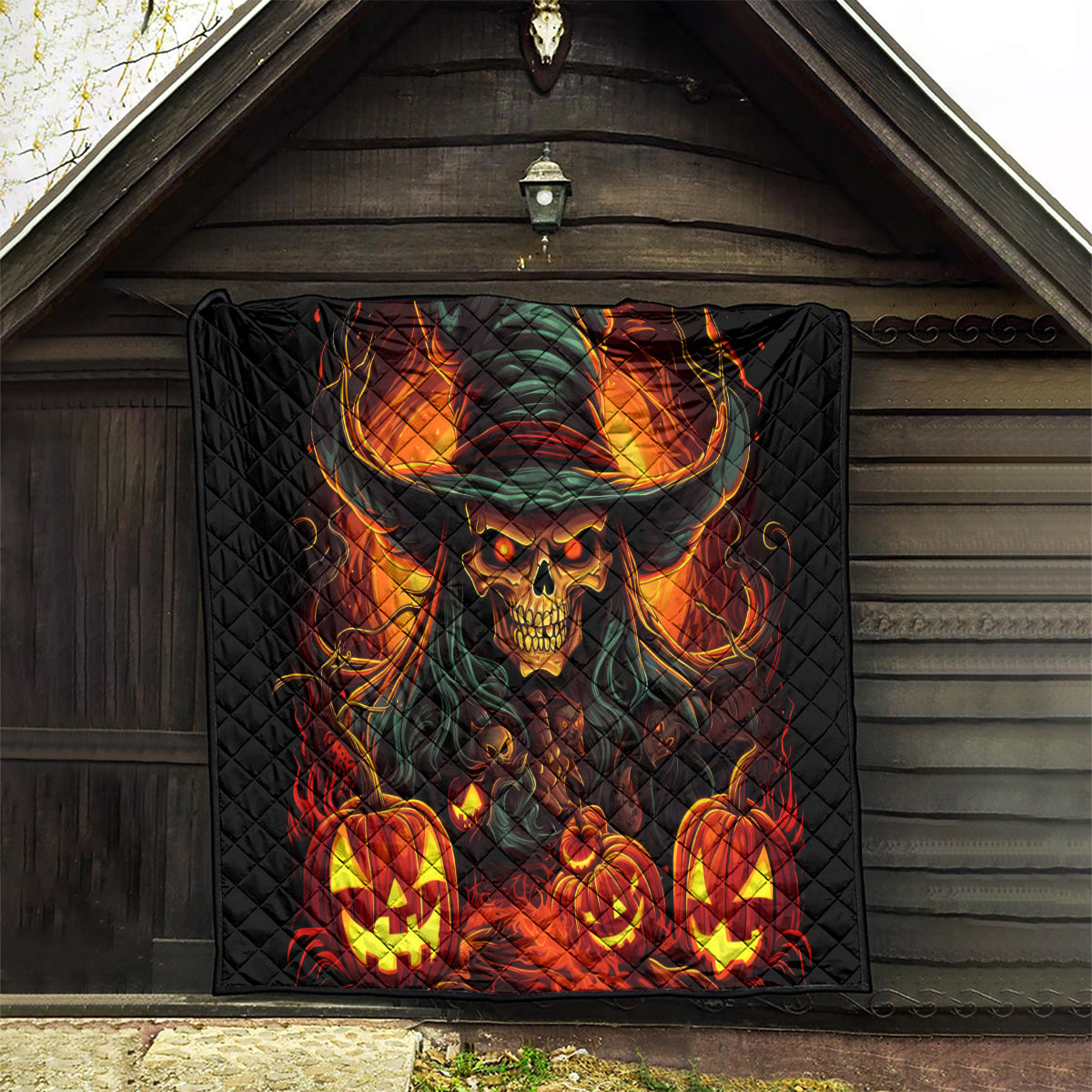 Witch Skull Quilt Witches With Hitches - Wonder Print Shop