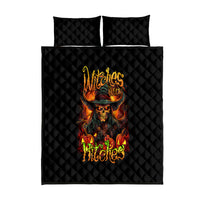 Witch Skull Quilt Bed Set Witches With Hitches - Wonder Print Shop