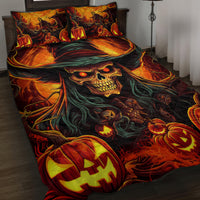 Witch Skull Quilt Bed Set Witches With Hitches - Wonder Print Shop