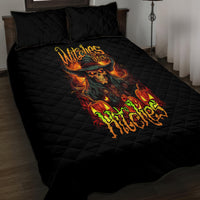 Witch Skull Quilt Bed Set Witches With Hitches - Wonder Print Shop