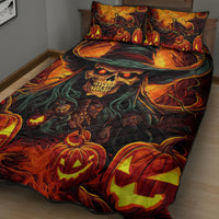 Witch Skull Quilt Bed Set Witches With Hitches - Wonder Print Shop