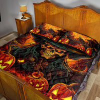 Witch Skull Quilt Bed Set Witches With Hitches - Wonder Print Shop