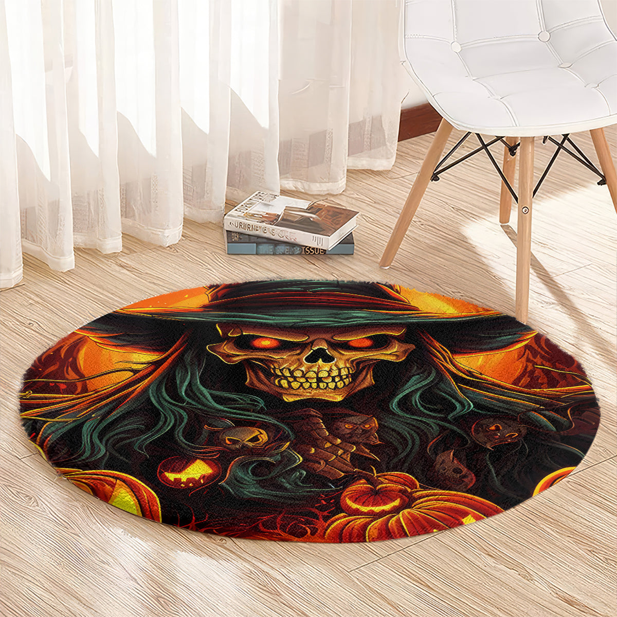 Witch Skull Round Carpet Witches With Hitches