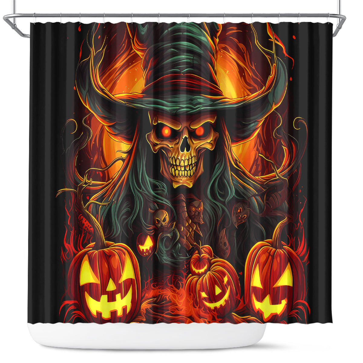 Witch Skull Shower Curtain Witches With Hitches