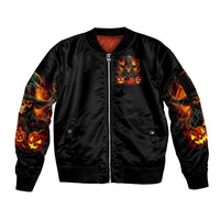 Witch Skull Sleeve Zip Bomber Jacket Witches With Hitches - Wonder Print Shop