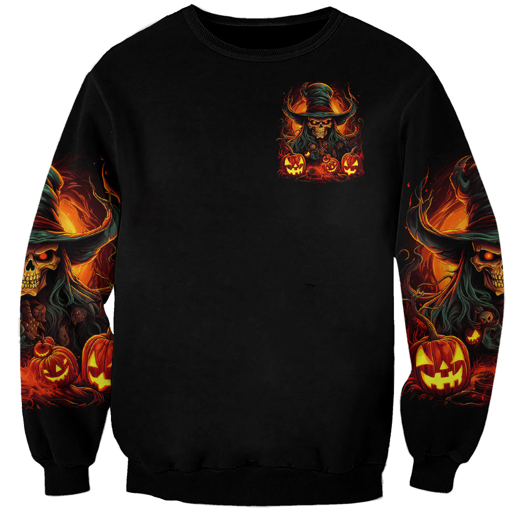 Witch Skull Sweatshirt Witches With Hitches - Wonder Print Shop
