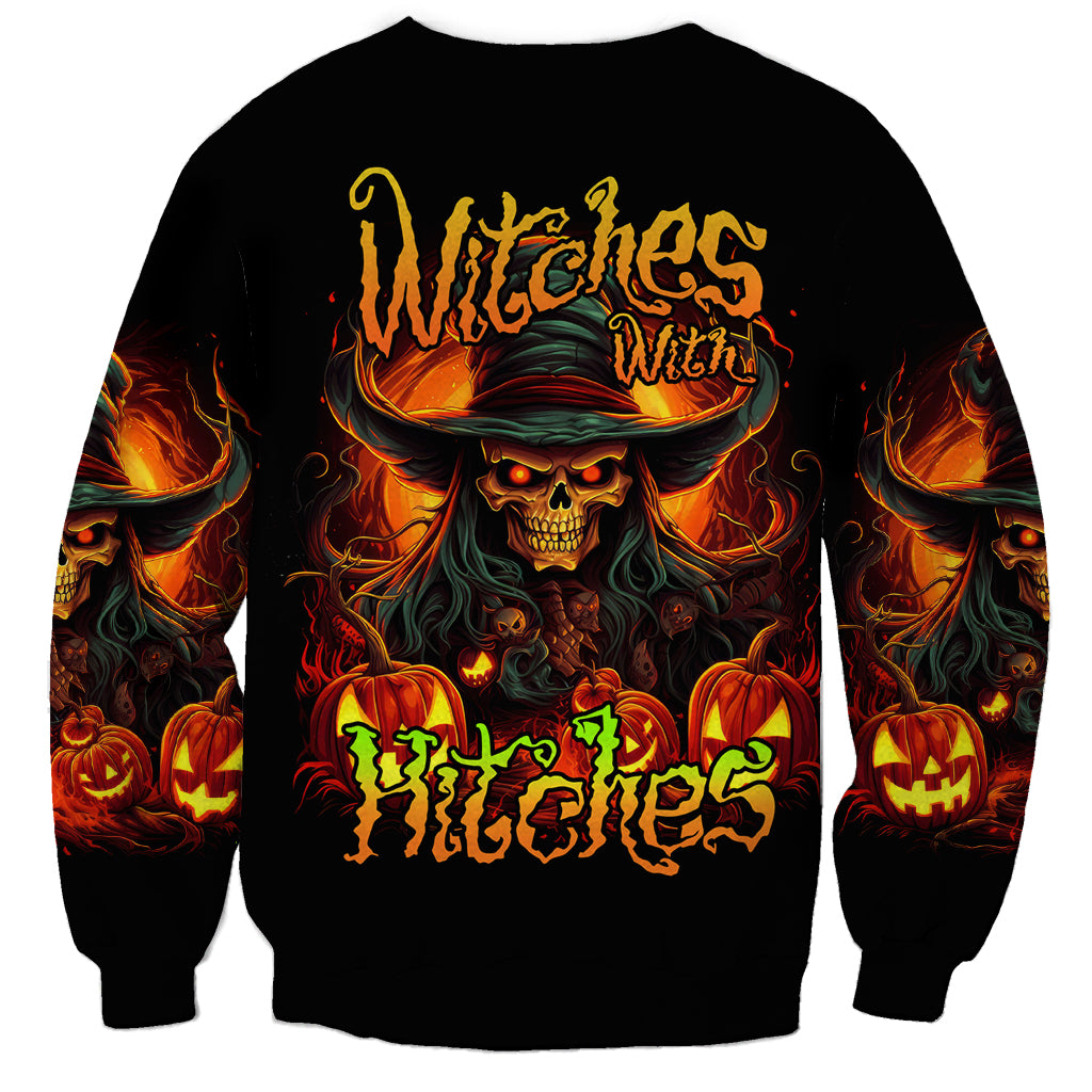 Witch Skull Sweatshirt Witches With Hitches - Wonder Print Shop