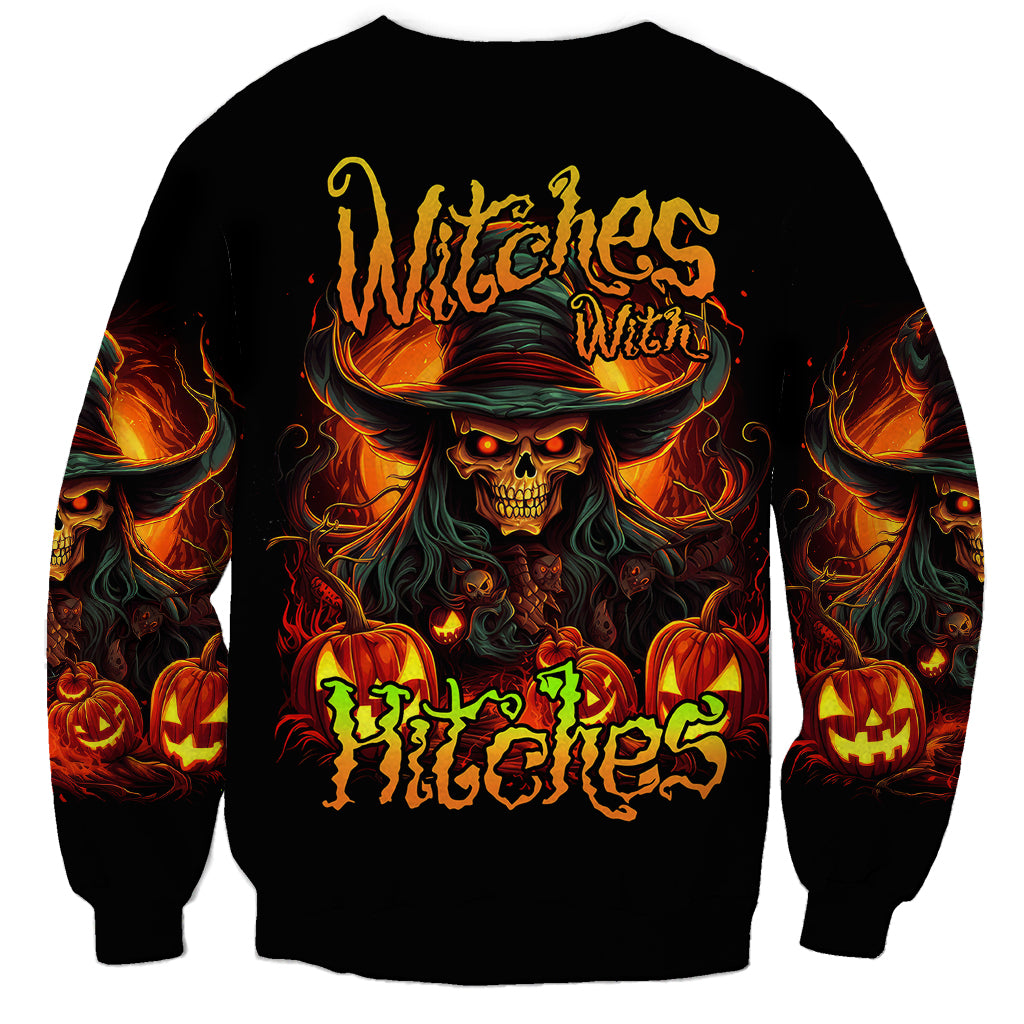 Witch Skull Sweatshirt Witches With Hitches - Wonder Print Shop