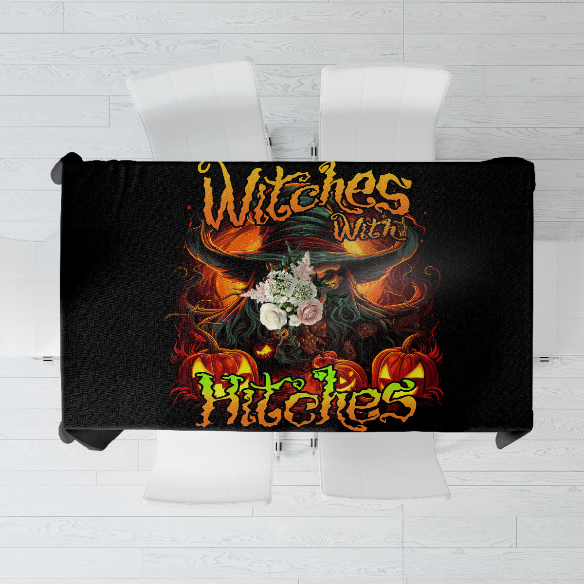 Witch Skull Tablecloth Witches With Hitches - Wonder Print Shop