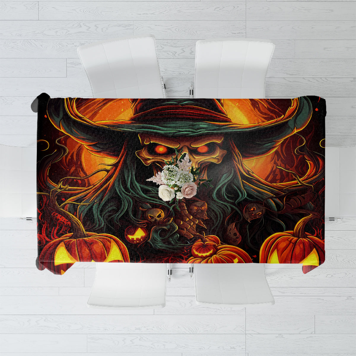 Witch Skull Tablecloth Witches With Hitches - Wonder Print Shop