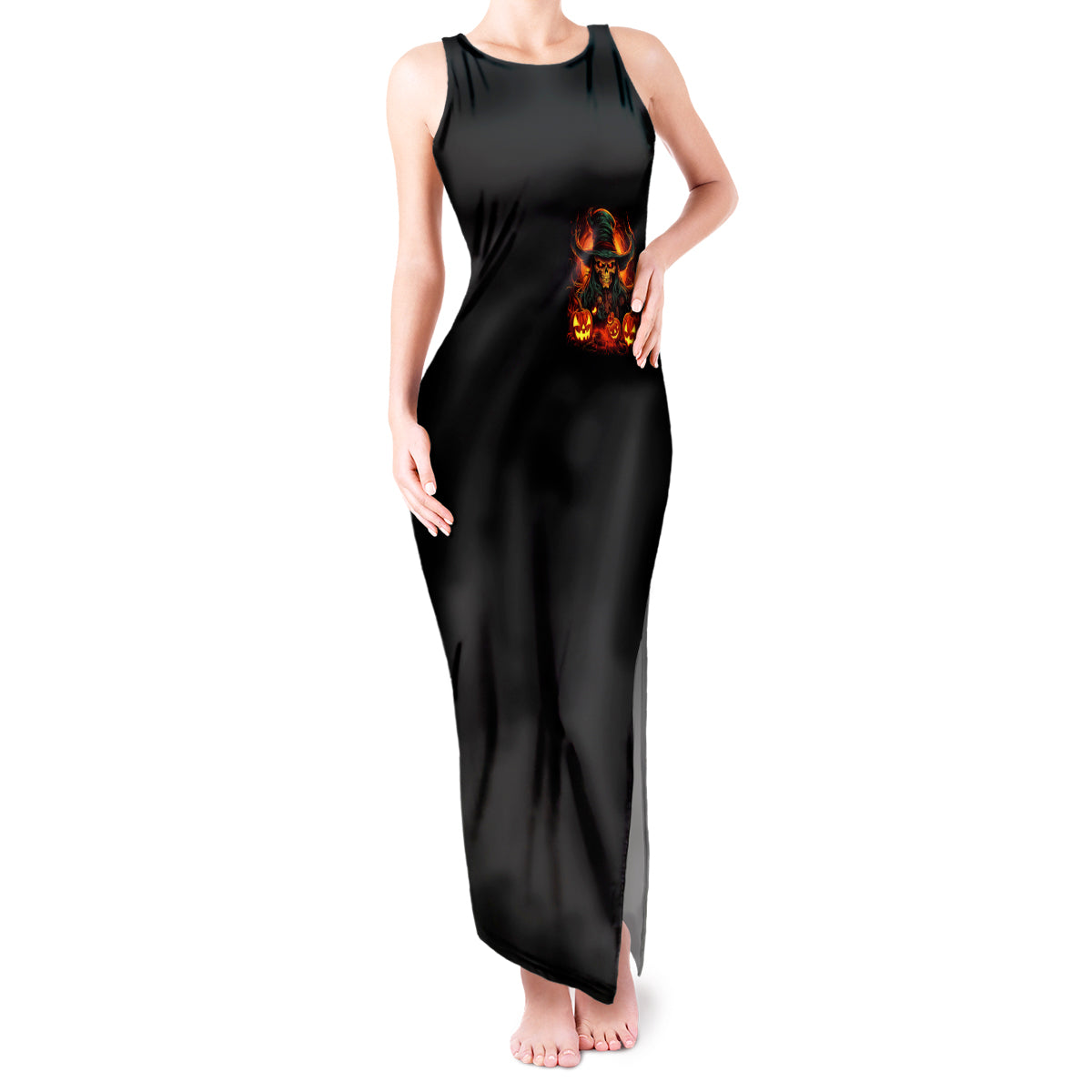 Witch Skull Tank Maxi Dress Witches With Hitches - Wonder Print Shop