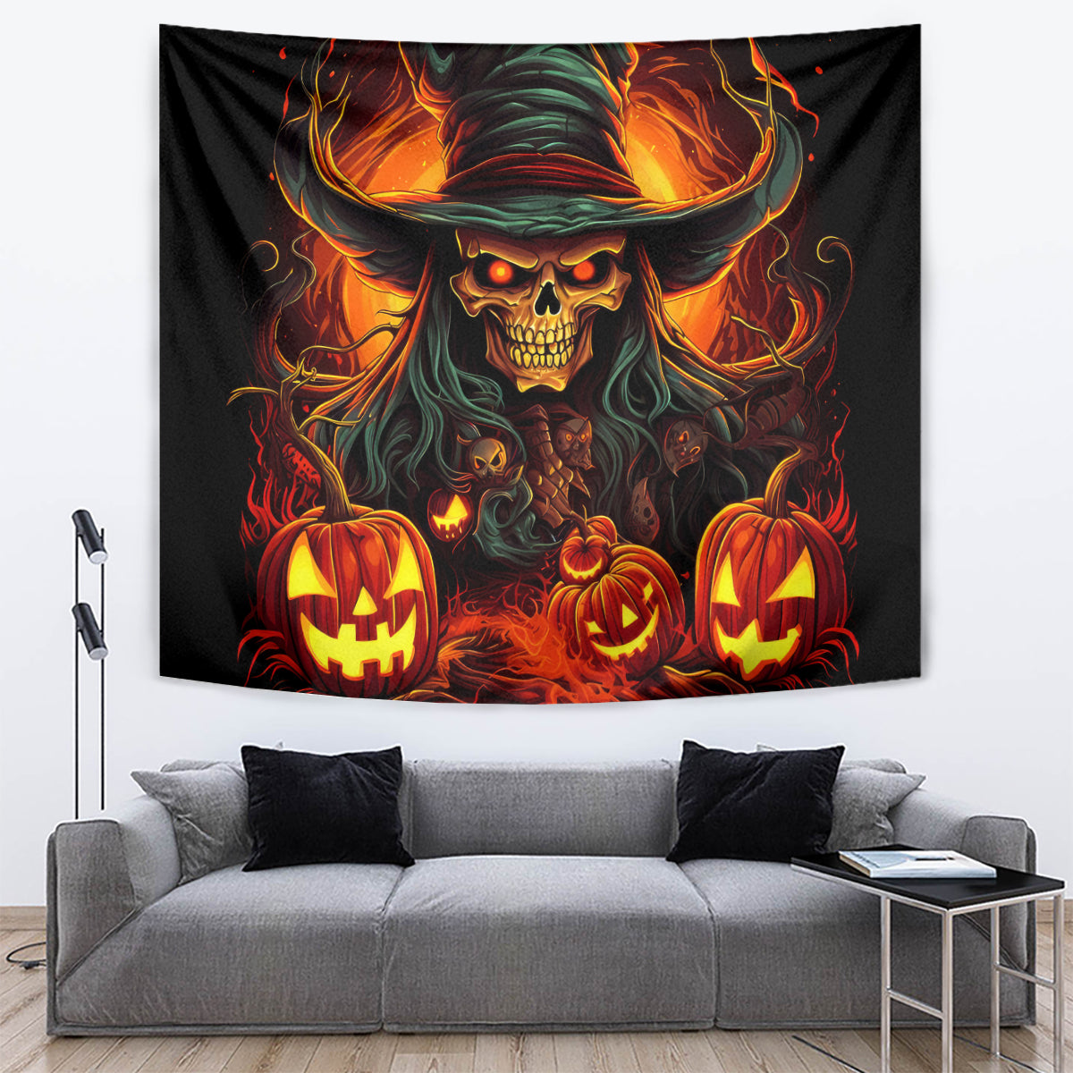 Witch Skull Tapestry Witches With Hitches - Wonder Print Shop