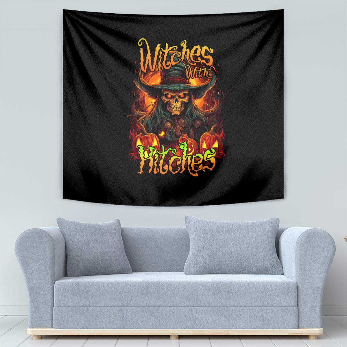 Witch Skull Tapestry Witches With Hitches - Wonder Print Shop
