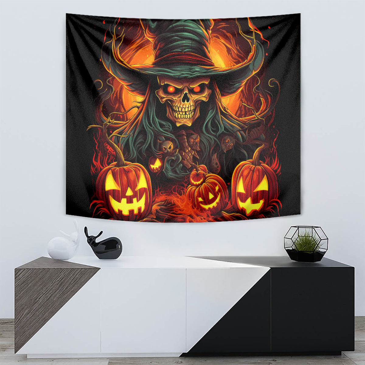 Witch Skull Tapestry Witches With Hitches - Wonder Print Shop