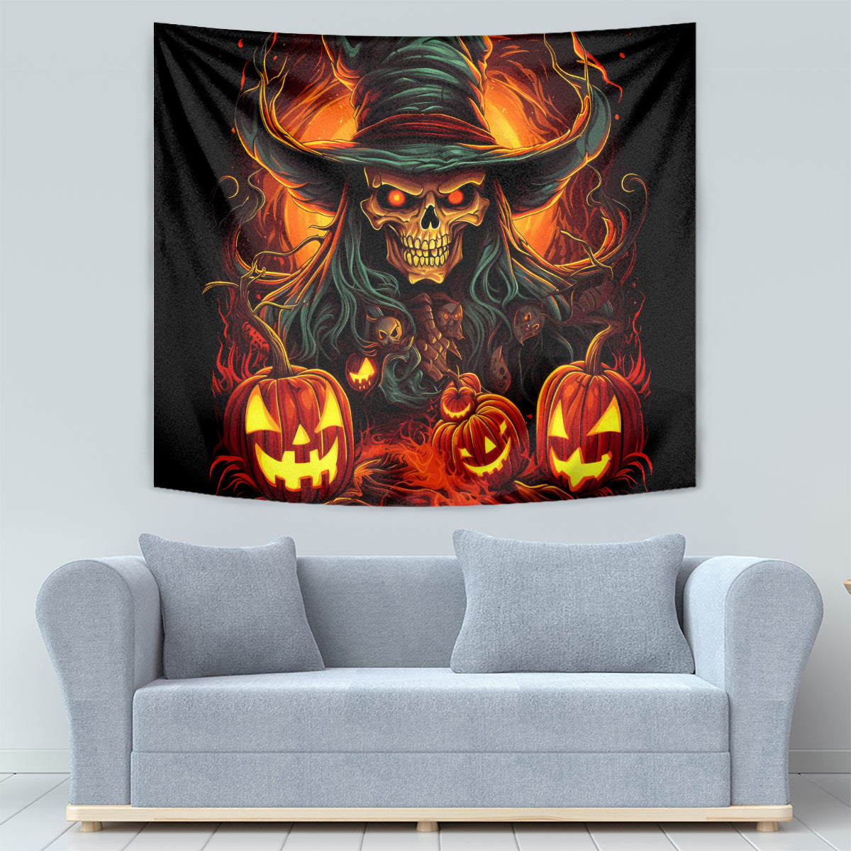 Witch Skull Tapestry Witches With Hitches - Wonder Print Shop