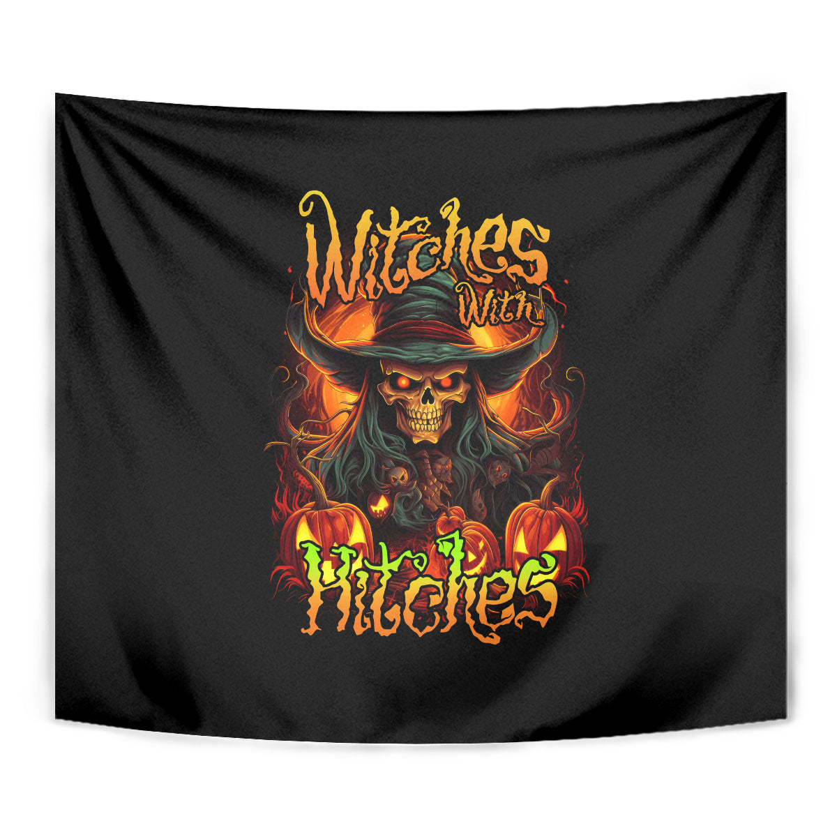 Witch Skull Tapestry Witches With Hitches - Wonder Print Shop