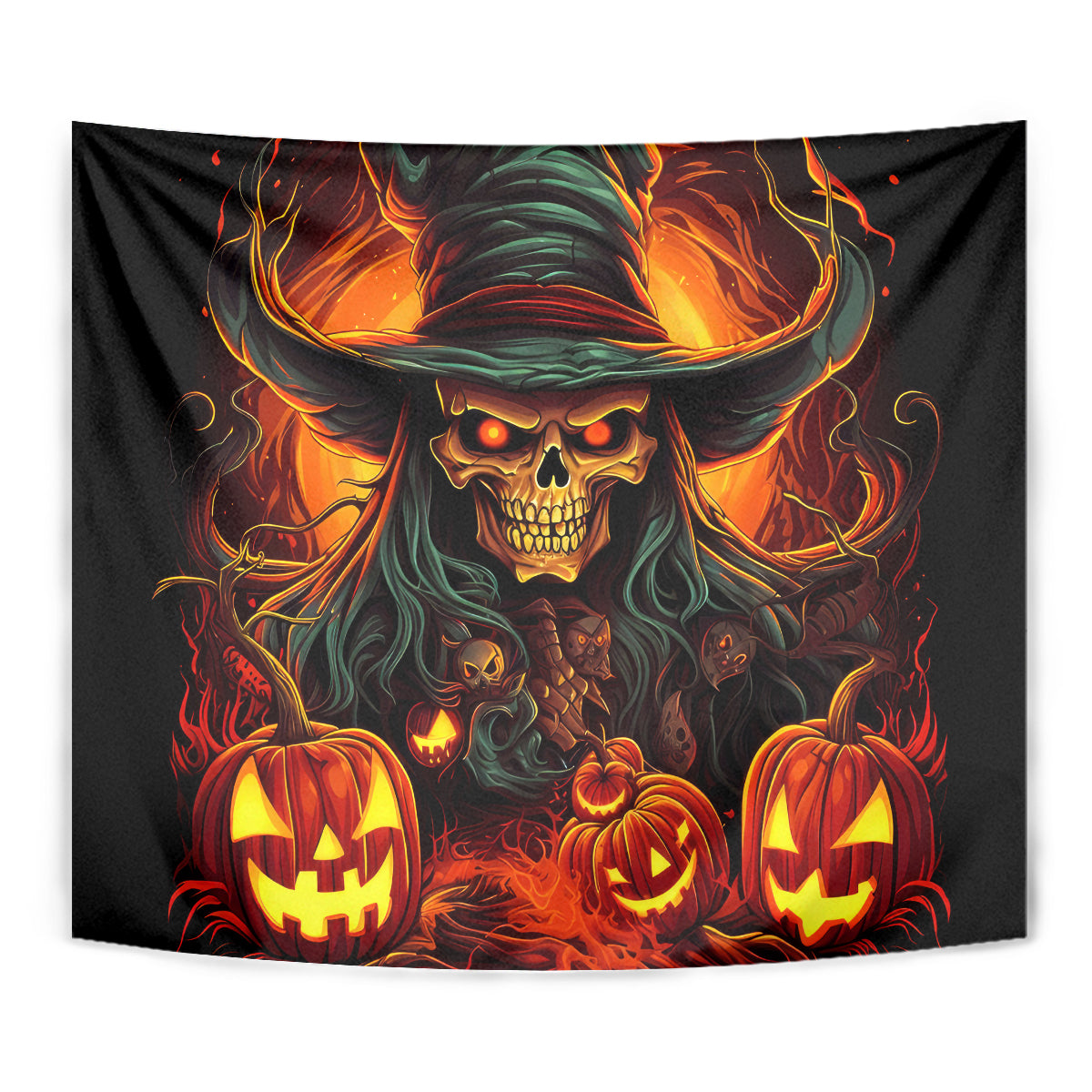 Witch Skull Tapestry Witches With Hitches - Wonder Print Shop