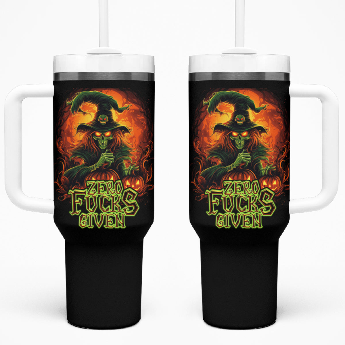 Witch Skull Tumbler With Handle Witches With Hitches - Wonder Print Shop